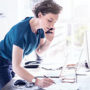 Woman working from a home office